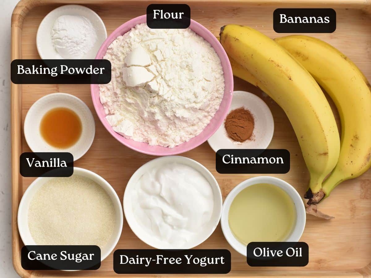 Ingredients for Banana Yogurt Muffins
