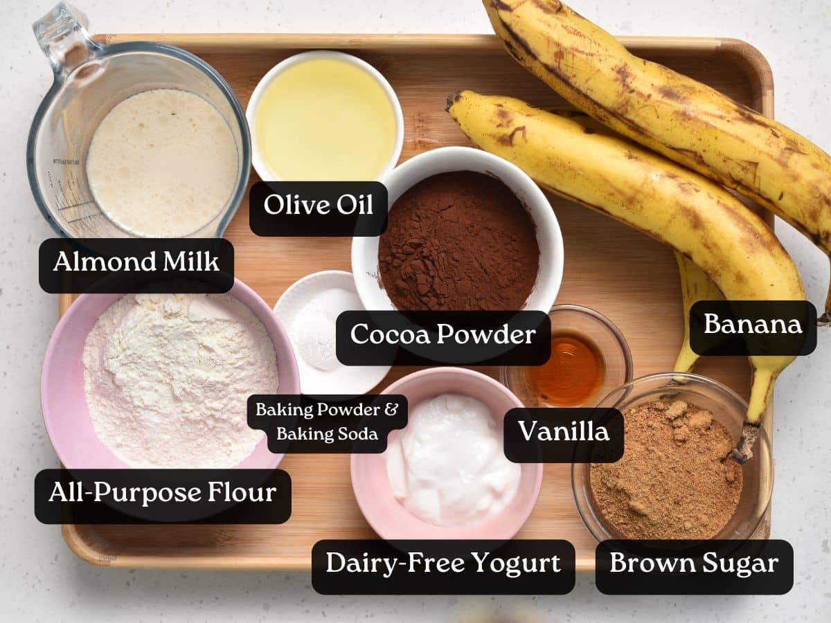 Ingredients for Chocolate Banana Bread