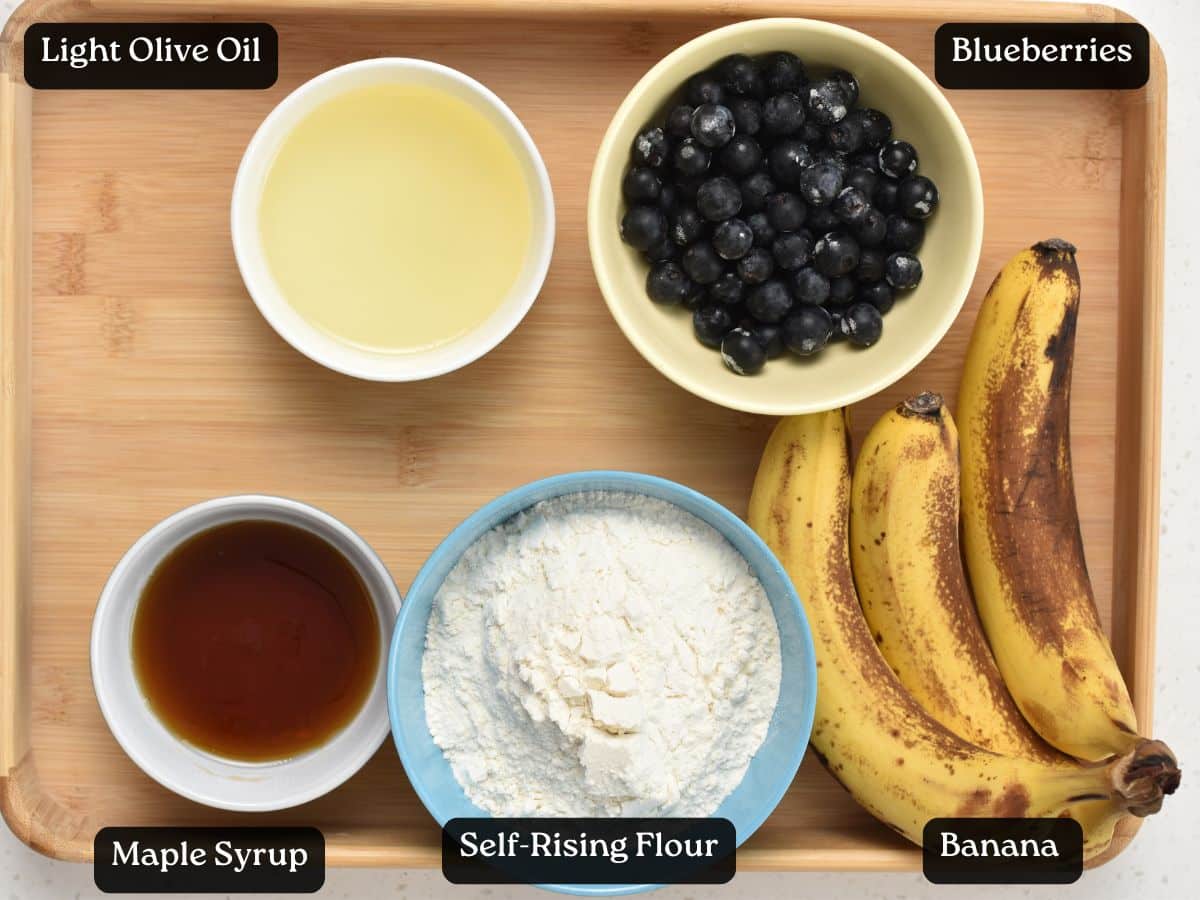 Ingredients for Healthy Banana Blueberry Muffins