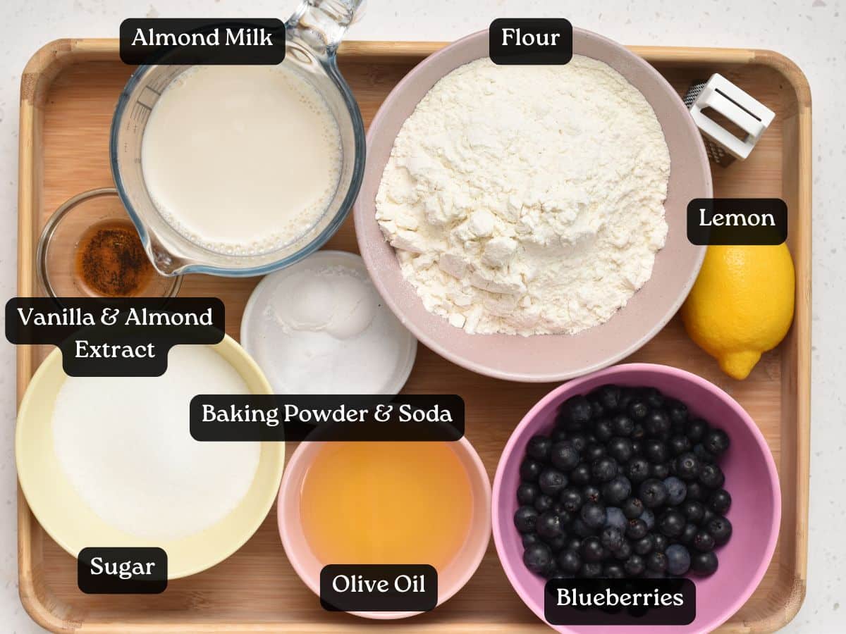 Ingredients for Lemon Blueberry Bread