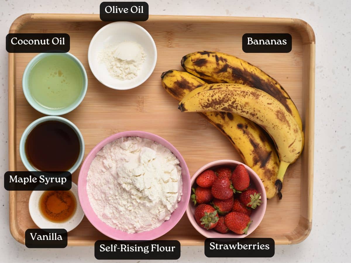 Ingredients for Strawberry Banana Bread