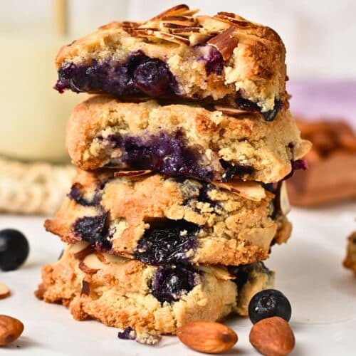 Almond Blueberry Cookies (4 Ingredients, Healthy)