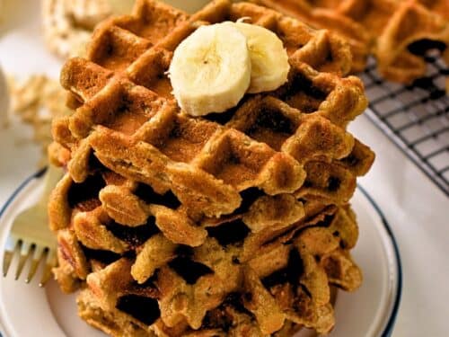 Banana Oatmeal Waffles