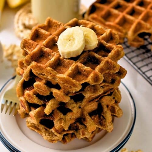 Banana Oatmeal Waffles