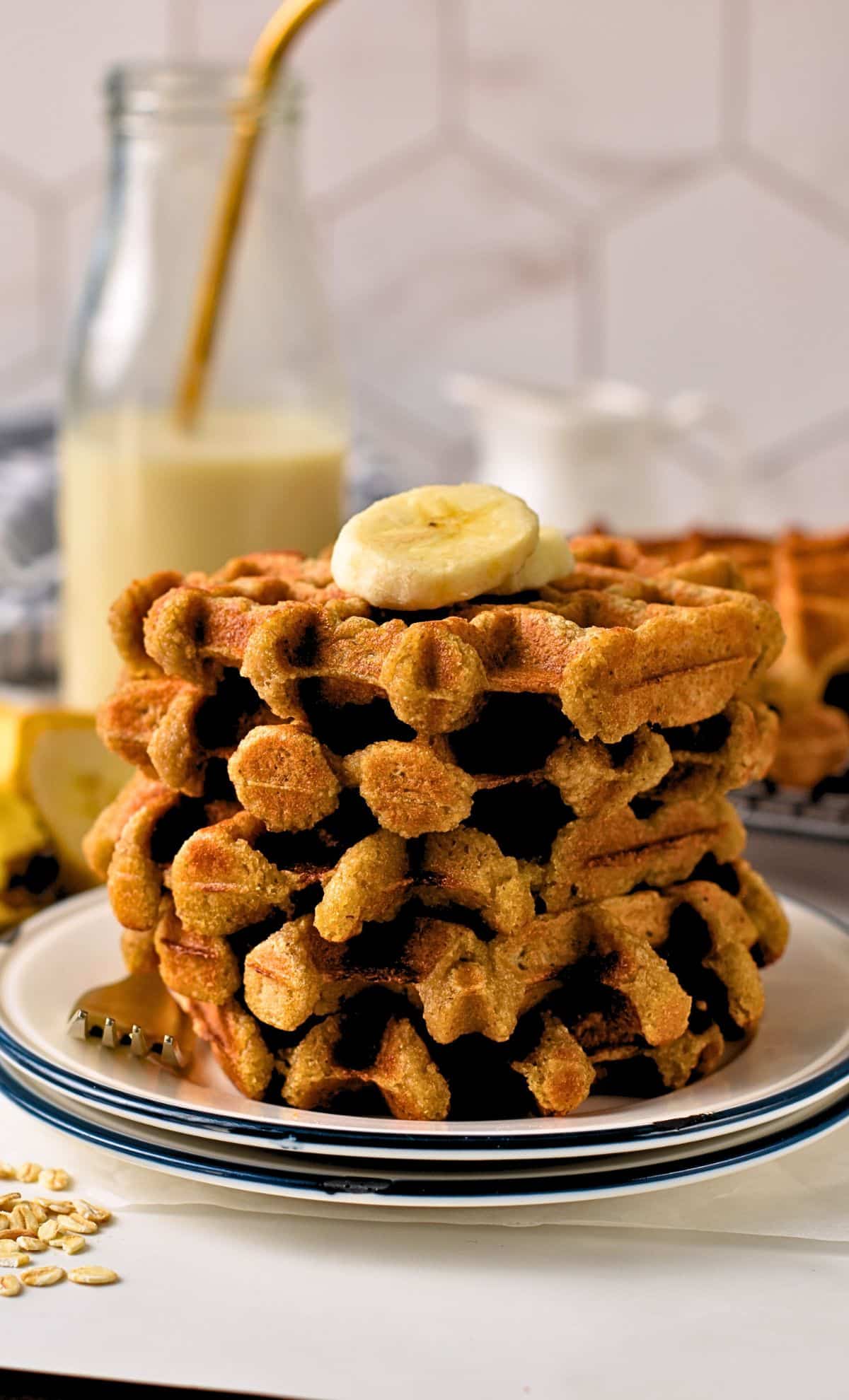 Banana Oatmeal Waffles