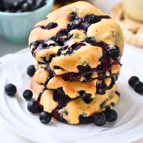 Blueberry Muffin Cookies (4 Ingredients, No Eggs, No Dairy)
