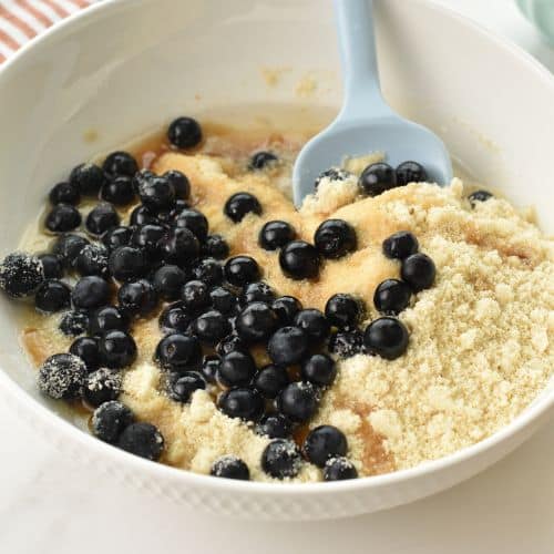 Almond Blueberry Cookie ingredients in a bowl.