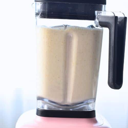 Banana Oatmeal Waffle batter in a jug.