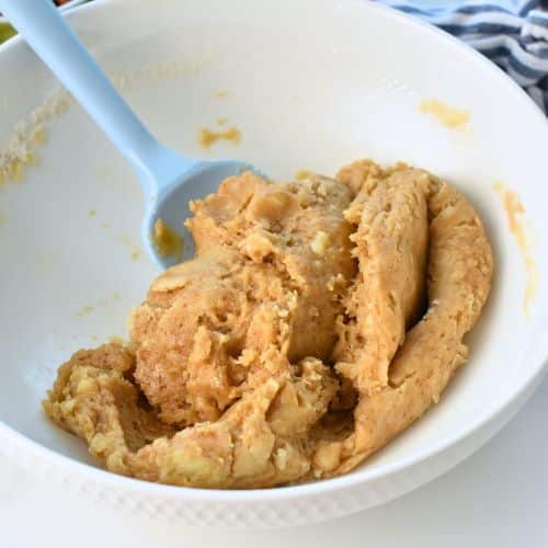 Blueberry Banana Cookie dough mixed in a bowl.