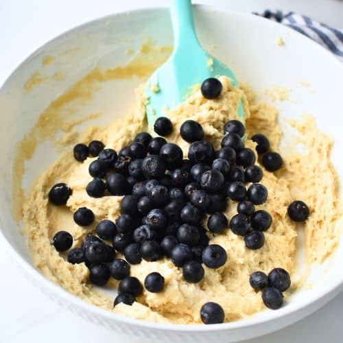 Adding Blueberry to the Muffin Cookie dough.