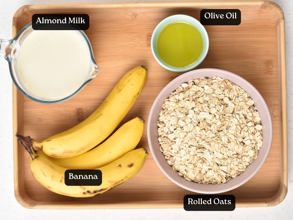 Ingredients for Banana Oatmeal Waffles