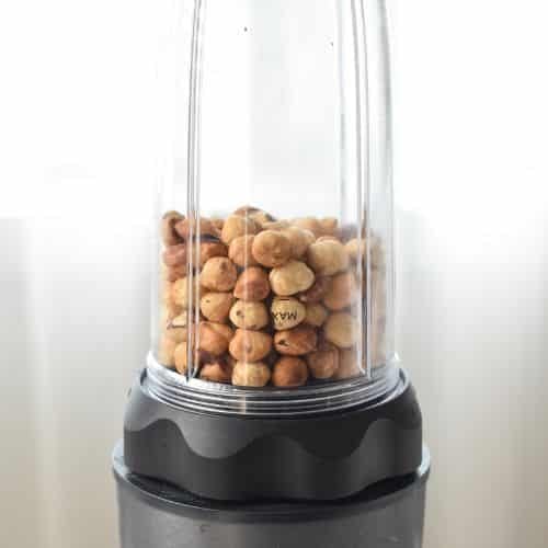 Hazelnuts in a blender.