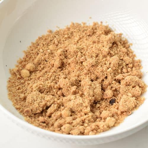 Hazelnut meal in a mixing bowl.