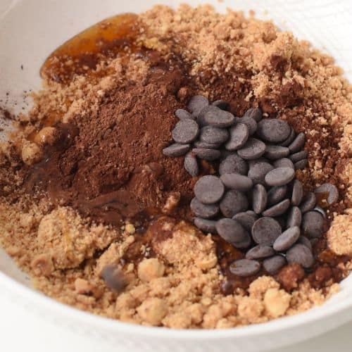 Chocolate Hazelnut Cookie ingredients in a bowl.