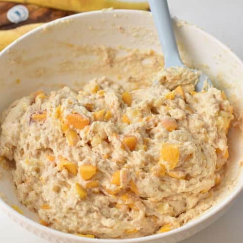 Peach Banana Bread batter just mixed.