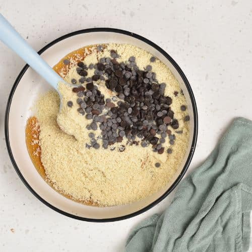 Peanut Butter Cookie Dough Bite ingredients in a bowl.
