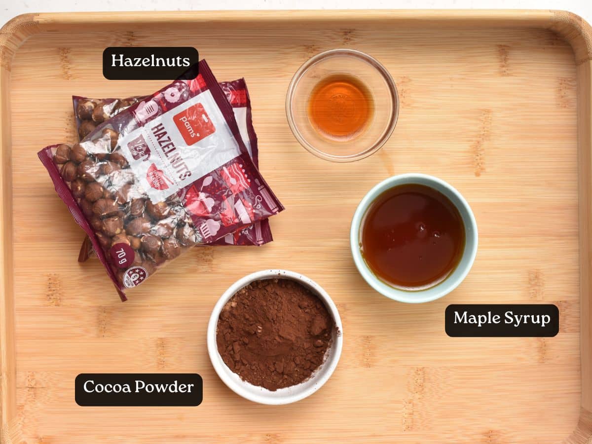 Ingredients for Chocolate Hazelnut Cookies