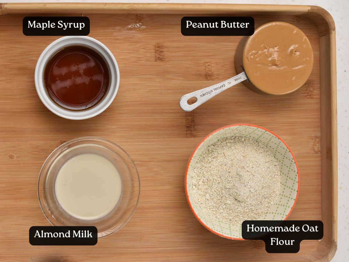 Ingredients for Oat Flour Peanut Butter Cookies