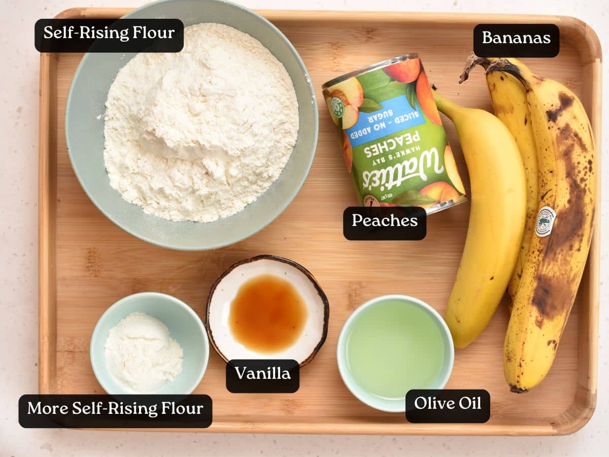 Ingredients for Peach Banana Bread