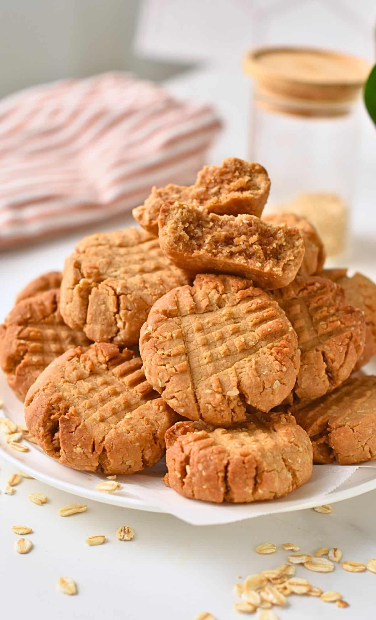 Oat Flour Peanut Butter Cookies