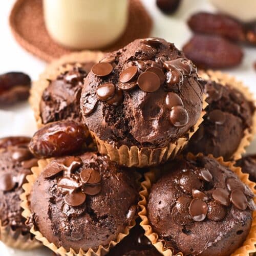 Chocolate Date Muffins (No Refined Sugar)