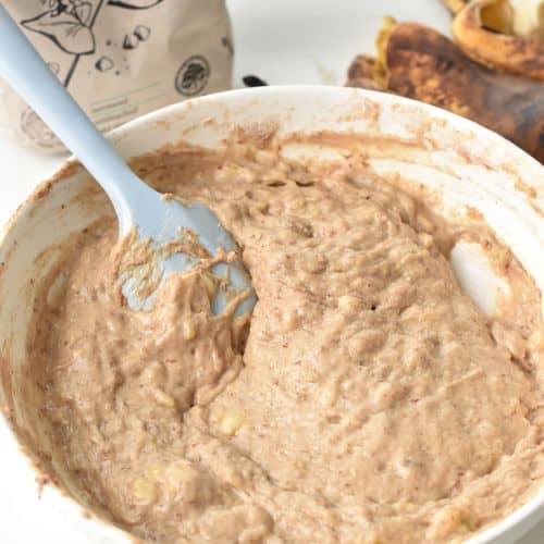 Buckwheat Banana Bread dough in a bowl.