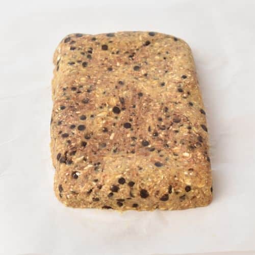 Chickpea Protein Bars ready to be covered in chocolate.
