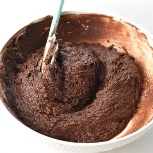 Chocolate Date Muffin batter ready to form into muffins.