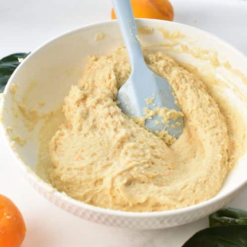 Mandarin Muffin batter in a bowl