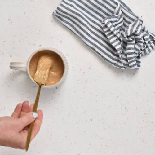 Peanut Butter Protein Mug Cake ready to bake.