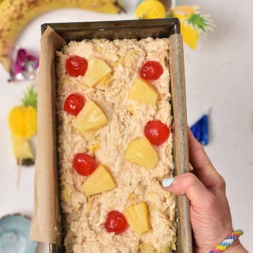 Pineapple Banana Bread ready to bake