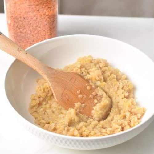 Mashed lentils.