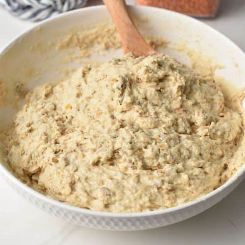 Protein Bread dough in a bowl.