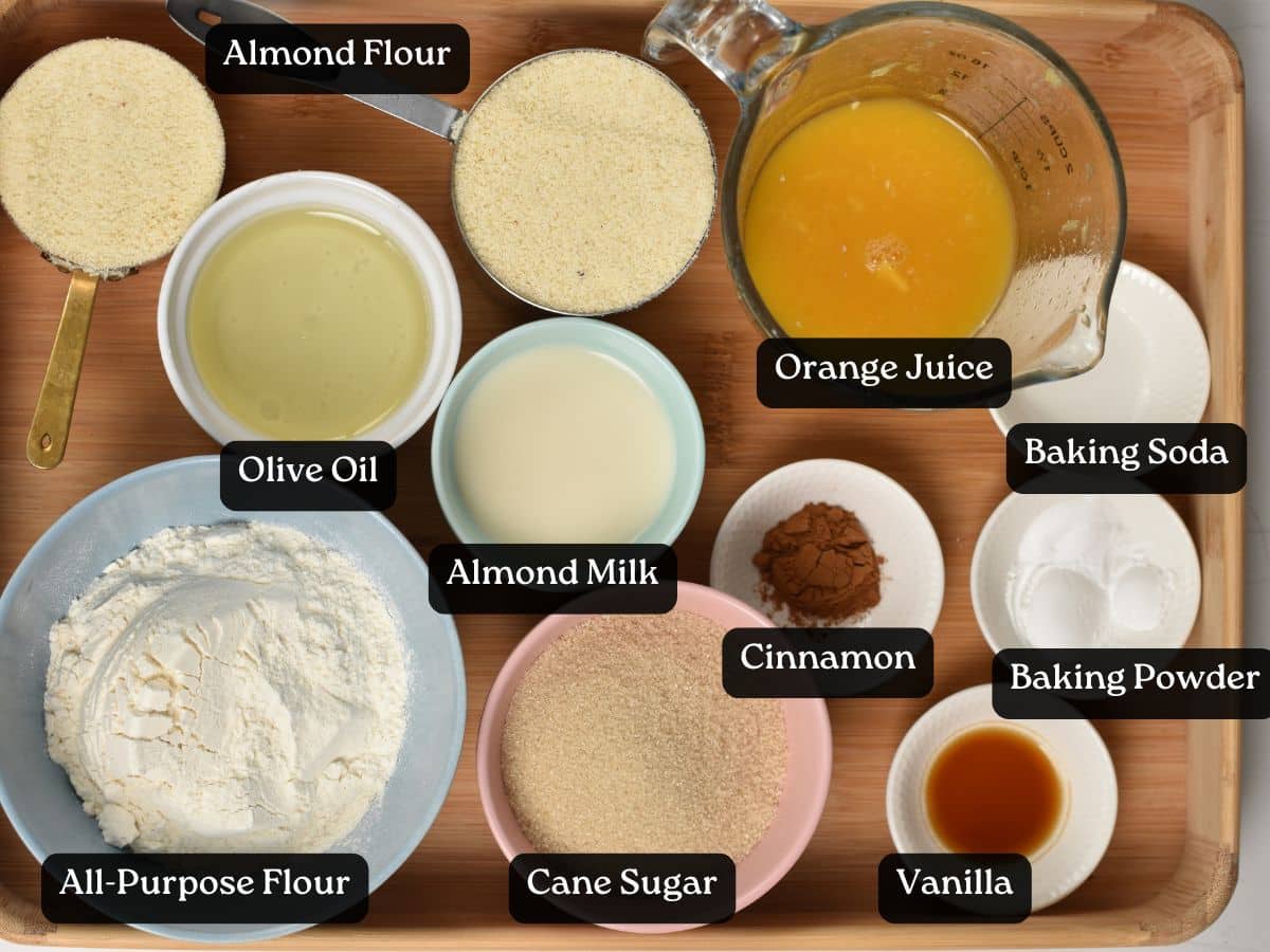 Ingredients for Almond Orange Cake