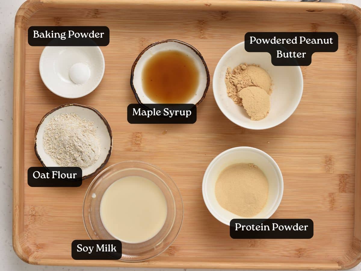 Ingredients for Peanut Butter Protein Mug Cake