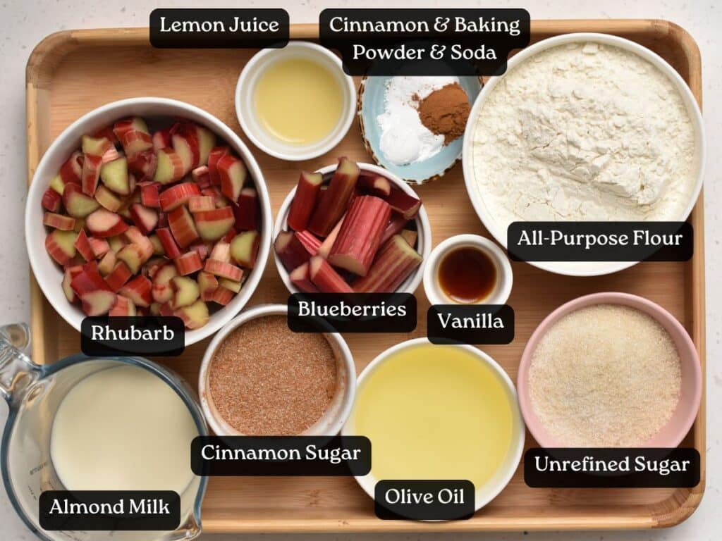 Ingredients for Rhubarb Cake