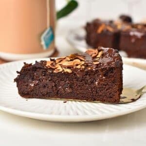 Slice of Almond Flour Chocolate Cake