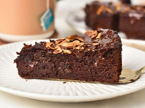 Slice of Almond Flour Chocolate Cake