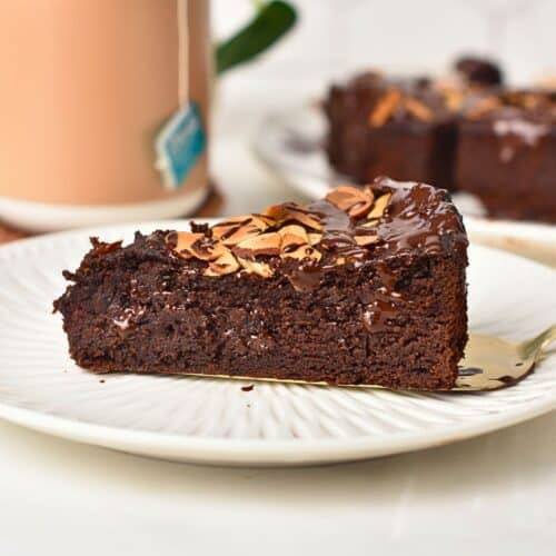 Slice of Almond Flour Chocolate Cake