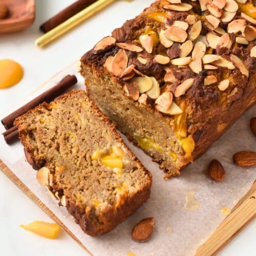 Almond Flour Peach Banana Bread (No Gluten, No Eggs)