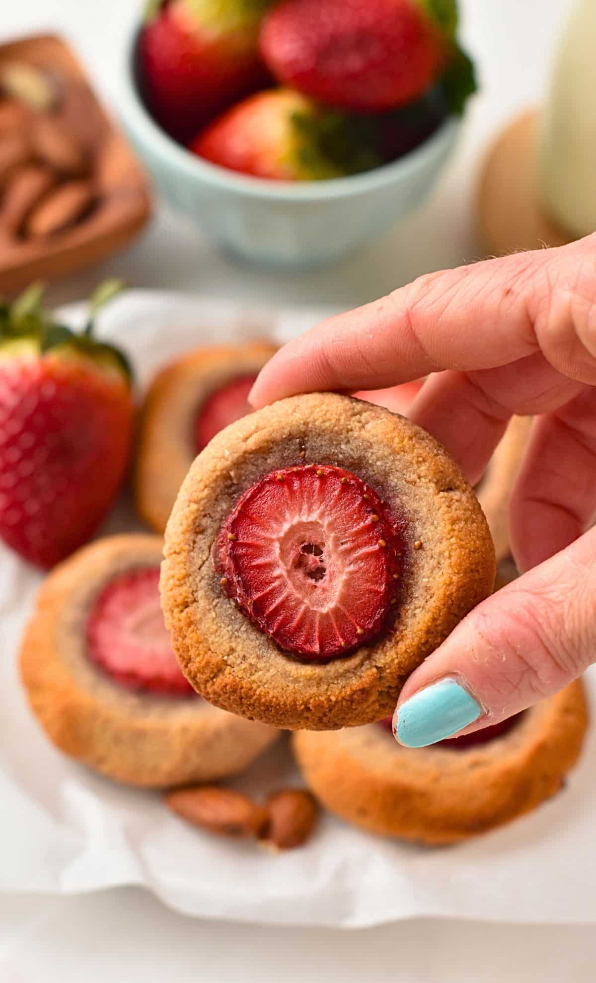 Almond Flour Strawberry Cookies