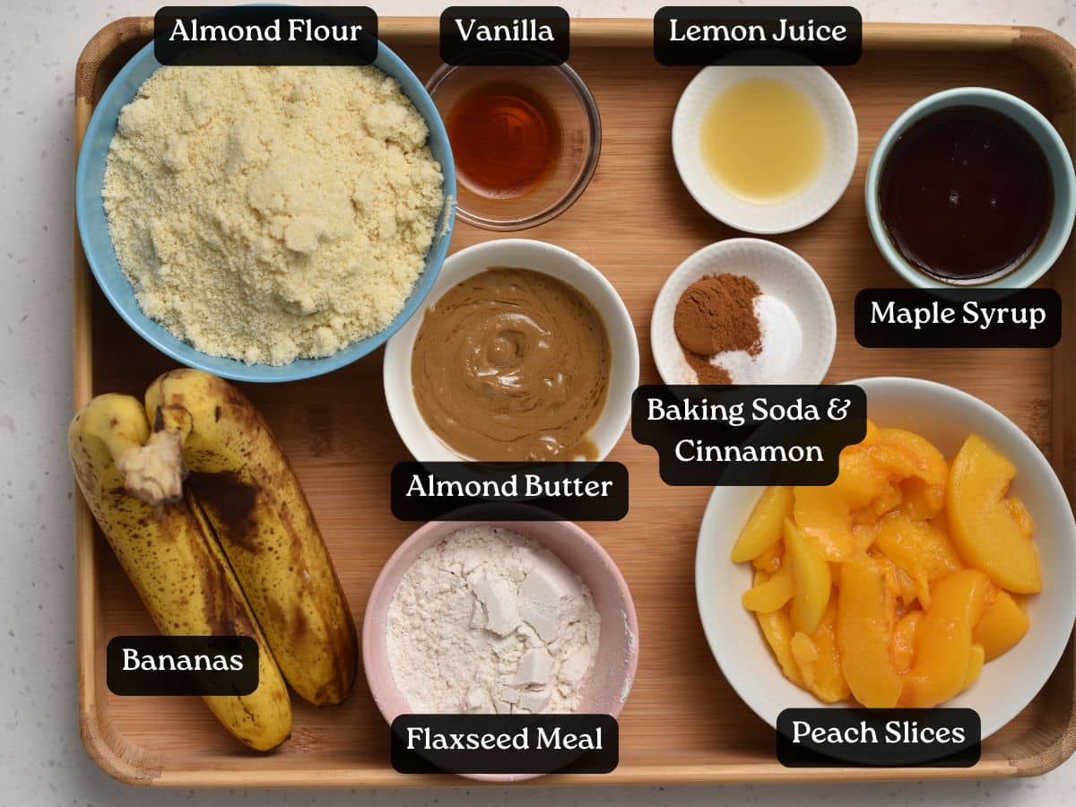 Ingredients for Almond Flour Peach Banana Bread