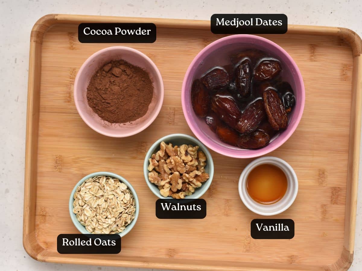 Ingredients for Cocoa Energy Balls