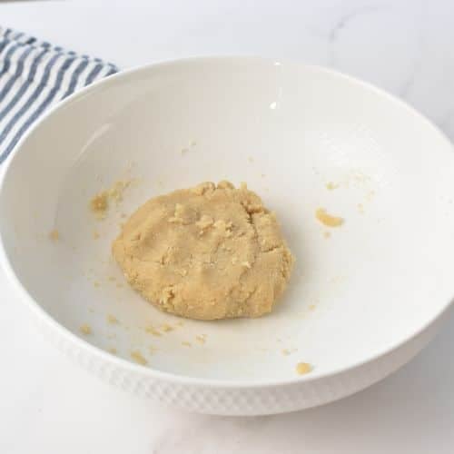 3-Ingredient Shortbread Biscuit dough in a bowl.