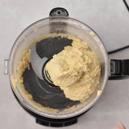 4-Ingredient Bean Tortilla dough ready in the food processor.