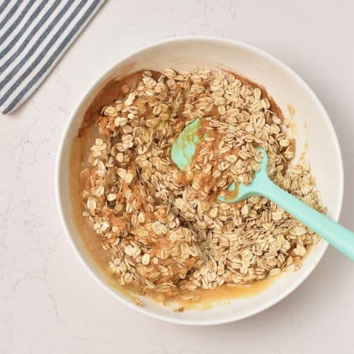 Applesauce Oatmeal Bar batter in a bowl.