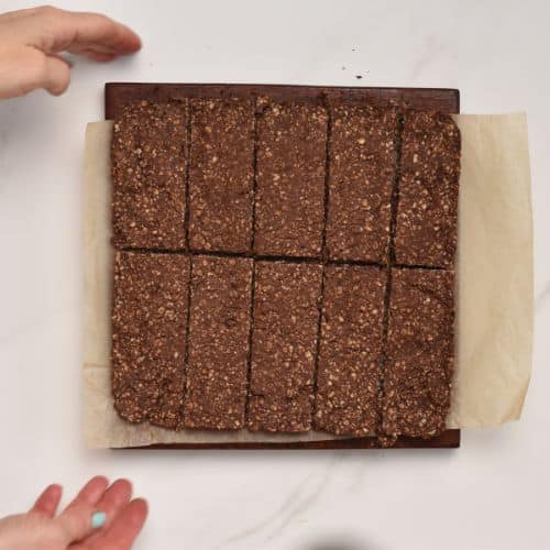 Chocolate Granola Bars ready to eat