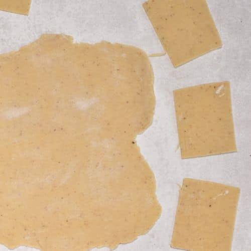 Cutting the dough for the Healthy Pop Tarts