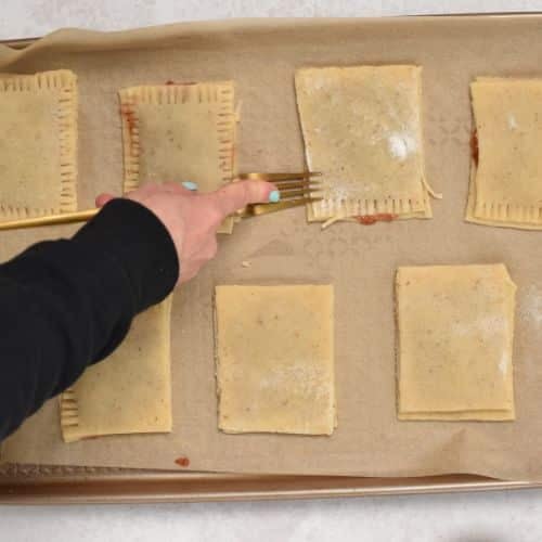 Sealing the sides of the Healthy Pop Tarts.