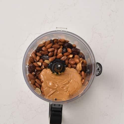 Peanut Butter Date Cookie ingredients in a food processor